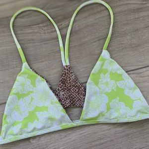 ACACIA SHAKA TOP IN NEON GREEN MAGANOLIA PRINT